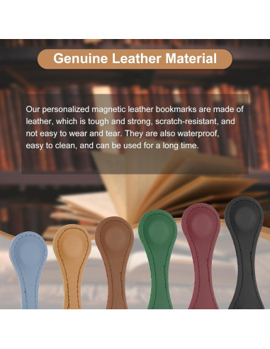 Marcador Magnético de Piel Personalizado uxcell Verde Claro