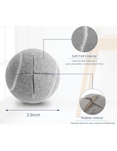 Protector de Suelo para Patas de Sillas Macarrie 63 mm Gris (300 Pcs) 2