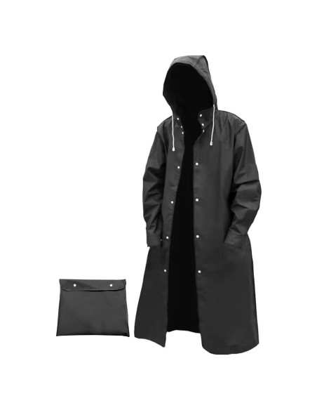 Abrigo de Lluvia Reutilizable EVA AIMLYXEE Negro Largo Hombre