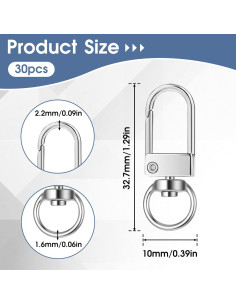 30 Ganchos de Garra de Langosta Plateados Salbsever 33mm 2