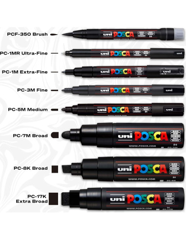 8 Marcadores de Pintura Uni Posca PC-3M Fino Multicolor