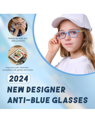 Gafas Anti Luz Azul TR90 AetrvoHope para Niños 5-13 Años