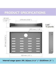 Soporte de Estante Flotante JINGCHENGMEI 30.48 cm Metal 2