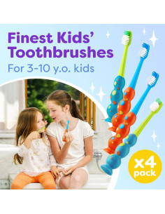 Cepillo de Dientes Infantil Trueocity - Set de 4 Unidades - Suave y Colorido 2