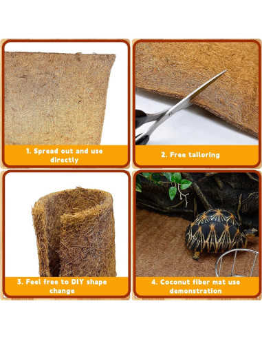 Alfombra de Coco Natural para Reptiles 35.4x15.7 cm BLSMU