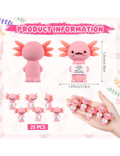 25 Mini Juguetes de Hule Axolote Gejoy - Regalos Motivacionales 2