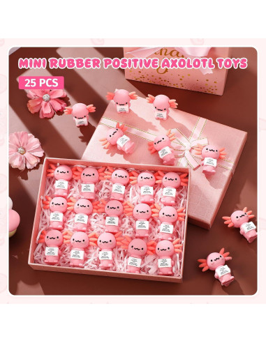 25 Mini Juguetes de Hule Axolote Gejoy - Regalos Motivacionales