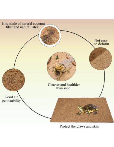 Alfombra de Coco Natural para Reptiles 35.4x15.7 cm BLSMU