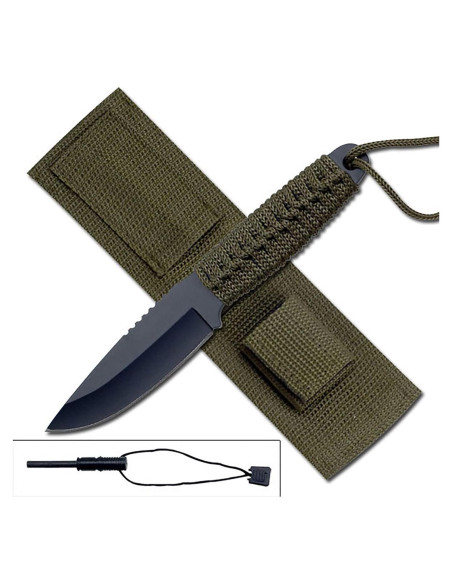 Cuchillo de hoja fija MASTER USA HK-106 con encendedor 20.83 cm