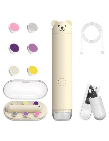 Cortador de Uñas Eléctrico PINjiaju Recargable con 6 Cabezas