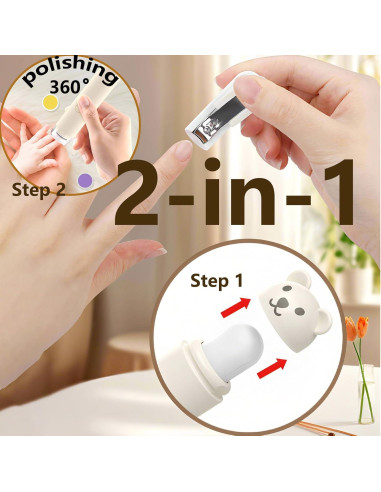 Cortador de Uñas Eléctrico PINjiaju Recargable con 6 Cabezas