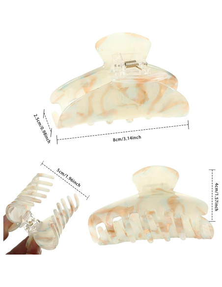 4 Clips de Acrílico para el Cabello HAIMEIKANG - Fuerte Sujeción