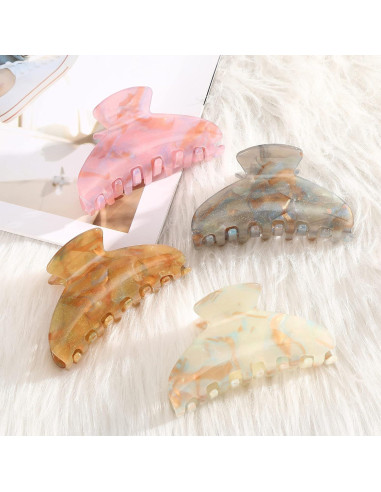 4 Clips de Acrílico para el Cabello HAIMEIKANG - Fuerte Sujeción