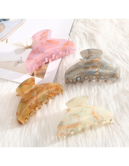 4 Clips de Acrílico para el Cabello HAIMEIKANG - Fuerte Sujeción