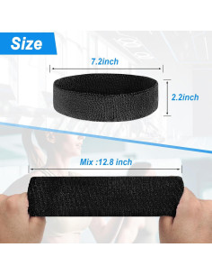 Banda de Sudor Deportiva Jueerun - 10 Pcs Algodón Unisex 2