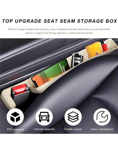 Organizador de Relleno de Espacio entre Asientos FSTURIOS Beige