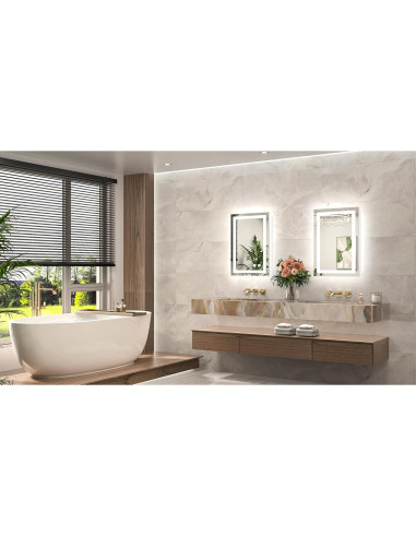 Espejo LED TETOTE 60x40 cm Iluminado Frontal y Trasero