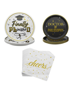 Platos y Servilletas Desechables Blue Orchards - Fiesta Doctorado 2024