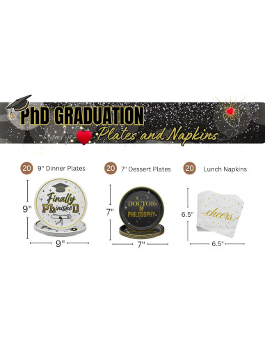 Platos y Servilletas Desechables Blue Orchards - Fiesta Doctorado 2024