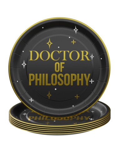 Platos y Servilletas Desechables Blue Orchards - Fiesta Doctorado 2024