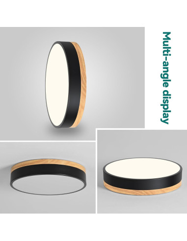 Luz de Techo LED Regulable YURNYQ 29.5cm Madera Negra 5CCT