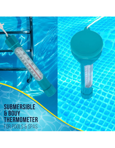 Termómetro Flotante U.S. Pool Supply Azul Teal Pantalla Jumbo