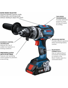 Taladro Percusión Bosch GSB18V-975C 18V 4 Ah con 2 Baterías 2