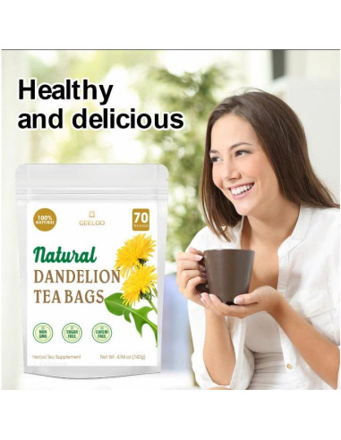 70 Bolsitas de Té de Raíz de Diente de León GEELOD 100% Natural