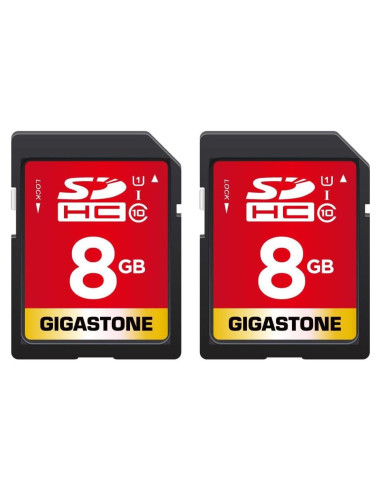 Gigastone 8GB Tarjeta de Memoria SDHC Clase 10 - Paquete de 2