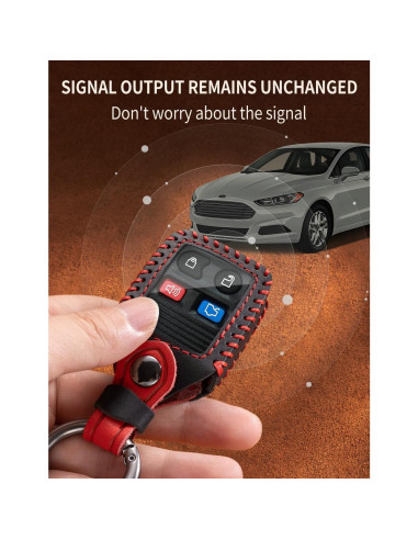 Funda de Llave de Cuero YINEOR para Auto Ford y Mazda