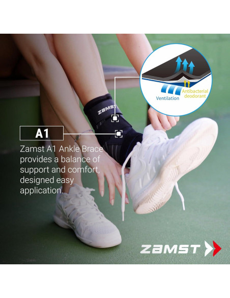 Soporte para Tobillo Zamst A1 Negro Izquierdo Pequeño