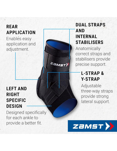 Soporte para Tobillo Zamst A1 Negro Izquierdo Pequeño