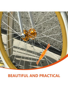 Reflectores de Rueda de Bicicleta Happyyami Naranja 23cm 2