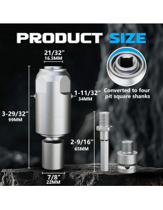 Adaptador GSTK de mango cuadrado a cuadrado con brocas 2