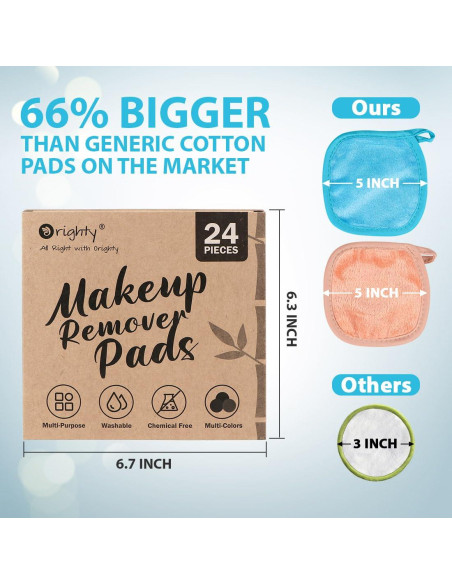 Almohadillas Reutilizables para Desmaquillar Orighty 24 Piezas 12.7 cm