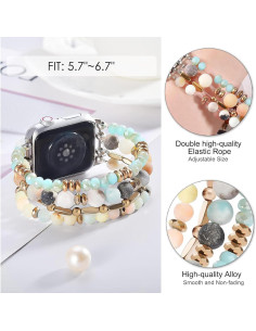 Pulsera Boho de Perlas VISOOM para Apple Watch 38-42mm 2