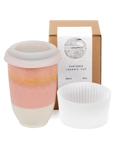 Taza de Viaje NOVA CERAMICS 12oz Resplandor Apta Microondas