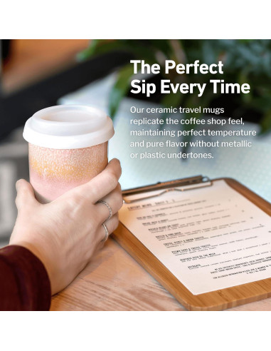 Taza de Viaje NOVA CERAMICS 12oz Resplandor Apta Microondas