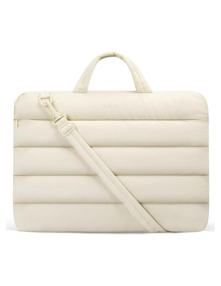 BAGSMART Funda para Laptop 13-14" Beige Acolchada y Repelente
