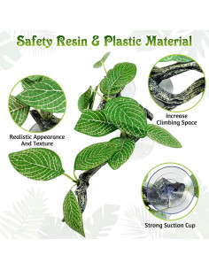 Rama de Esquina para Reptiles Tfwadmx 4 Piezas Resina 24.9cm 2