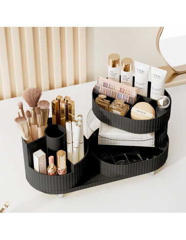 Organizador de Maquillaje Giratorio COMFYROOM 3 Capas Negro