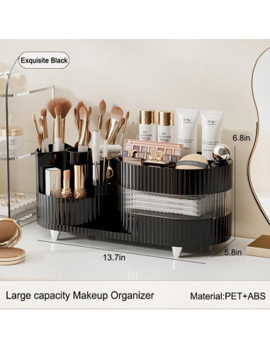 Organizador de Maquillaje Giratorio COMFYROOM 3 Capas Negro