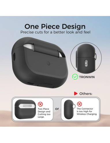 Funda de Silicona TRONWIN para AirPods Pro 2/1 - Negro