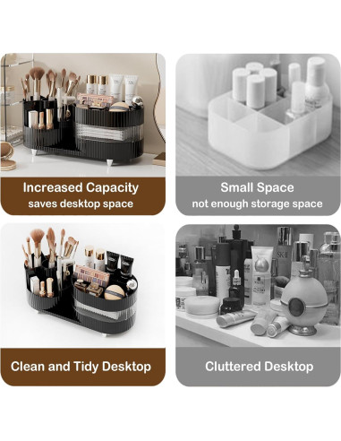 Organizador de Maquillaje Giratorio COMFYROOM 3 Capas Negro