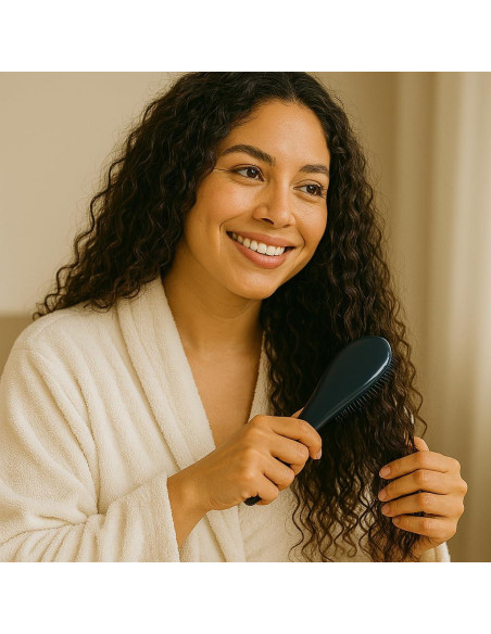 Juego de Cepillos Desenredantes G.B.S Wave - Negro - Suave para Todo Tipo de Cabello