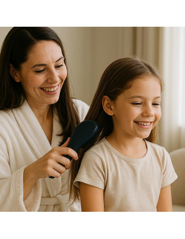 Juego de Cepillos Desenredantes G.B.S Wave - Negro - Suave para Todo Tipo de Cabello