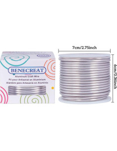 Alambre de Joyería BENECREAT 9 Calibre 3mm 17m Aluminio Flexible 2
