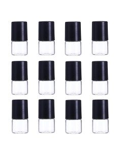 12 Mini Botellas de Vidrio Roll-on Mozff 1ml para Aceites Esenciales