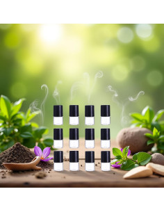 12 Mini Botellas de Vidrio Roll-on Mozff 1ml para Aceites Esenciales 2