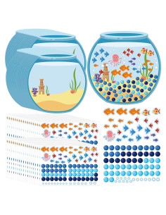 Juego de Pegatinas Acuario Teling 64 Pcs para Niños